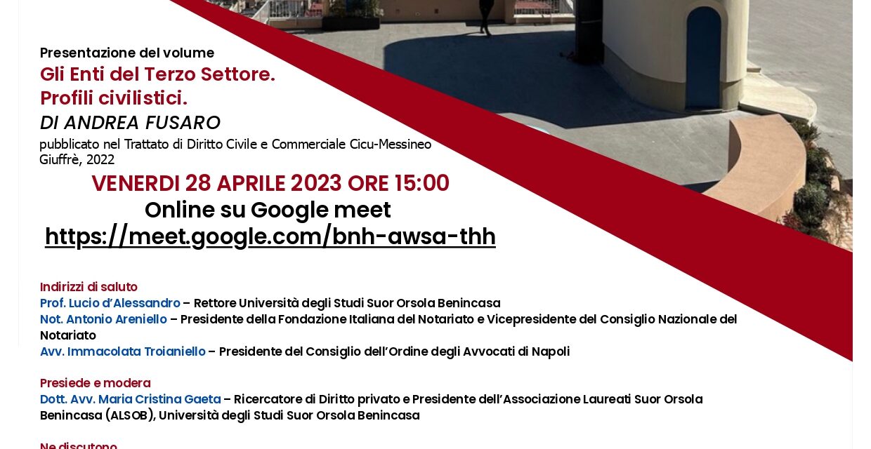Gli enti del terzo settore. Profili Civilistici.
