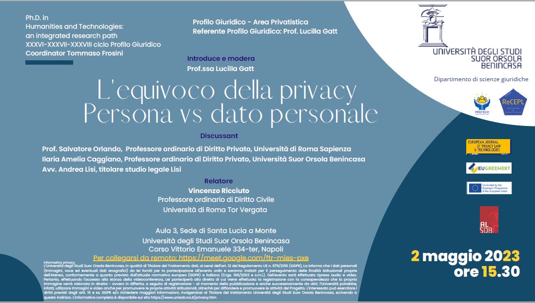 L’equivoco della privacy. Persona vs dato personale