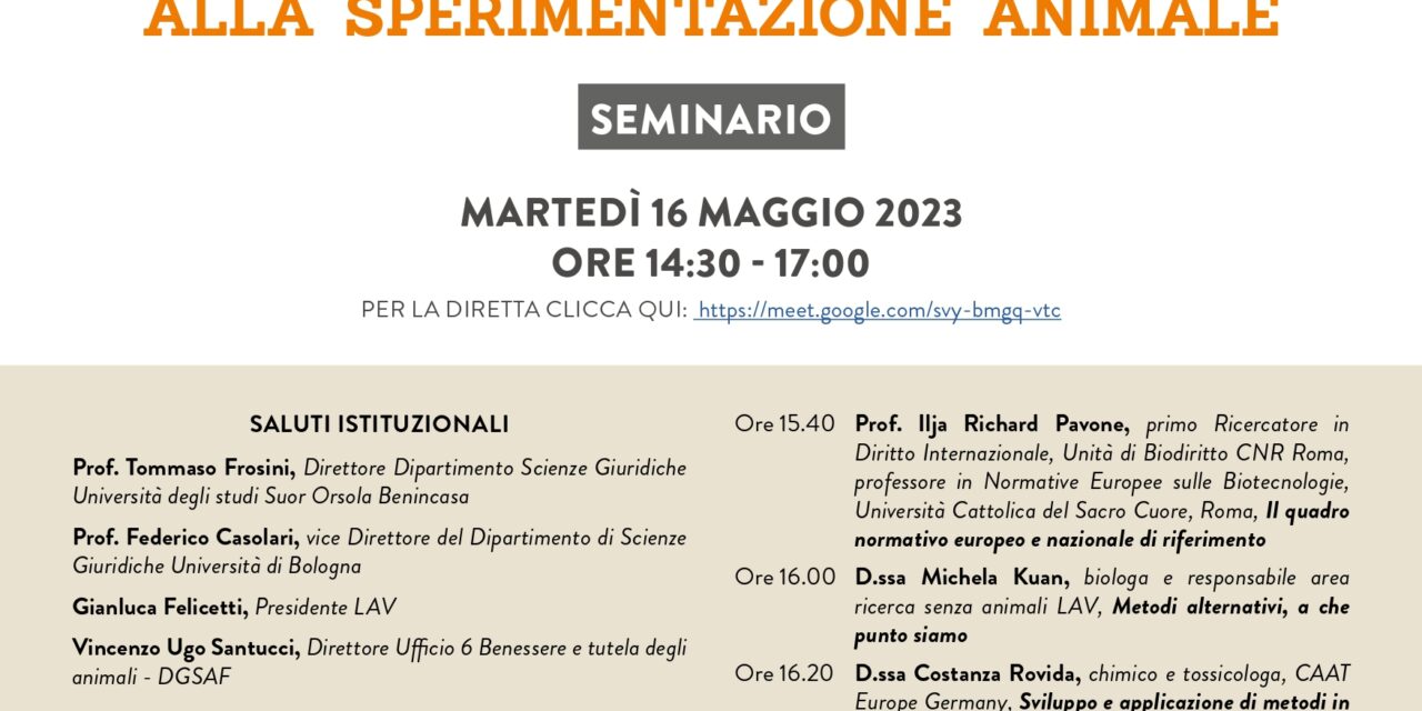 Tutela degli animali e metodi alternativi alla sperimentazione animale